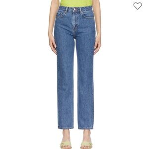 NWT GANNI DENIM STRAIGHT LEG JEANS SIZE 25W/34L